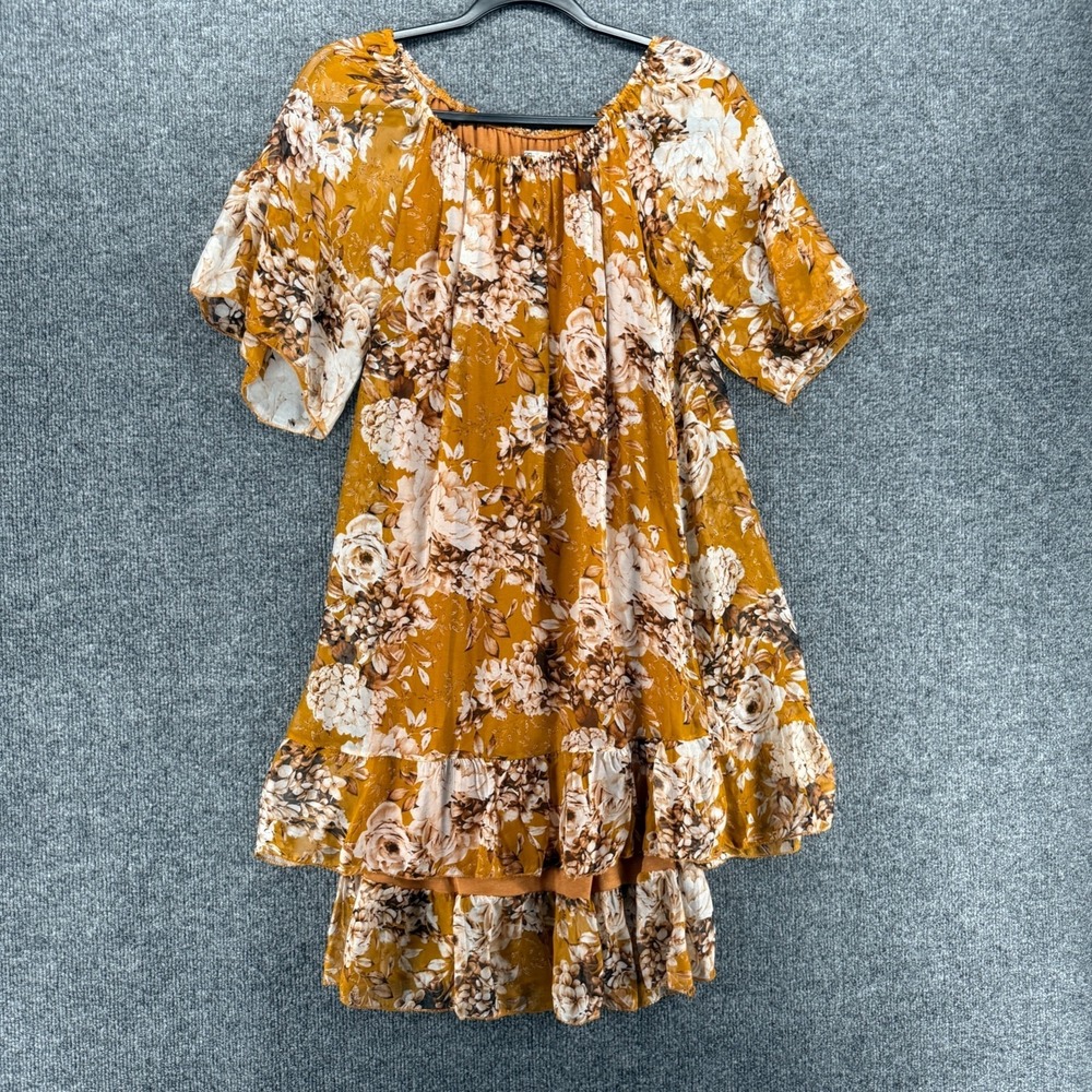 Elena Baldi‎ Dress XS Silk Floral Shift Boho Cottagecore Romantic Made in Italy